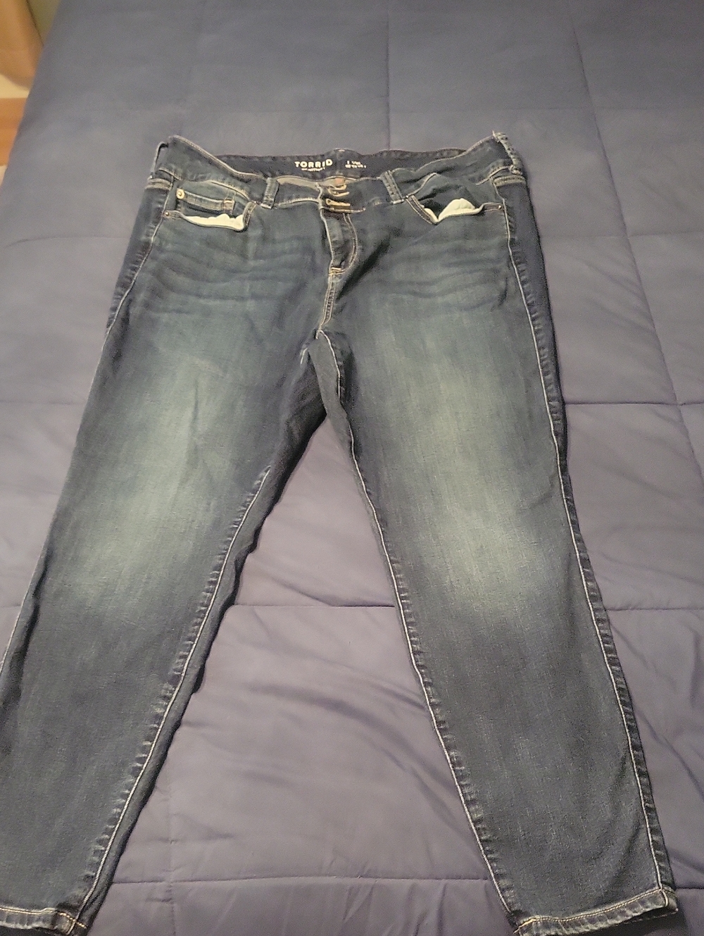 torrid Slim Fit Skinny Jeans in Dark Blue Wash